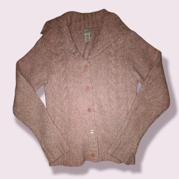 L.L. Bean Wool Blend Cable Knit Sweater - Picture 3 of 11